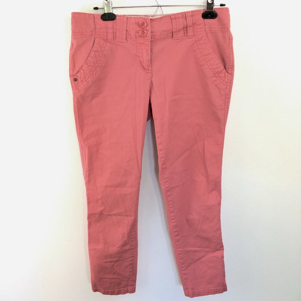 Dalia Collection Salmon Pink Modern Fit Khaki Pant